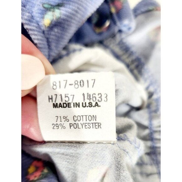 Vintage OshKosh B'Gosh Girl Overalls Size 3-6 Months Blue/ Pink & Yellow Floral - Picture 8 of 8